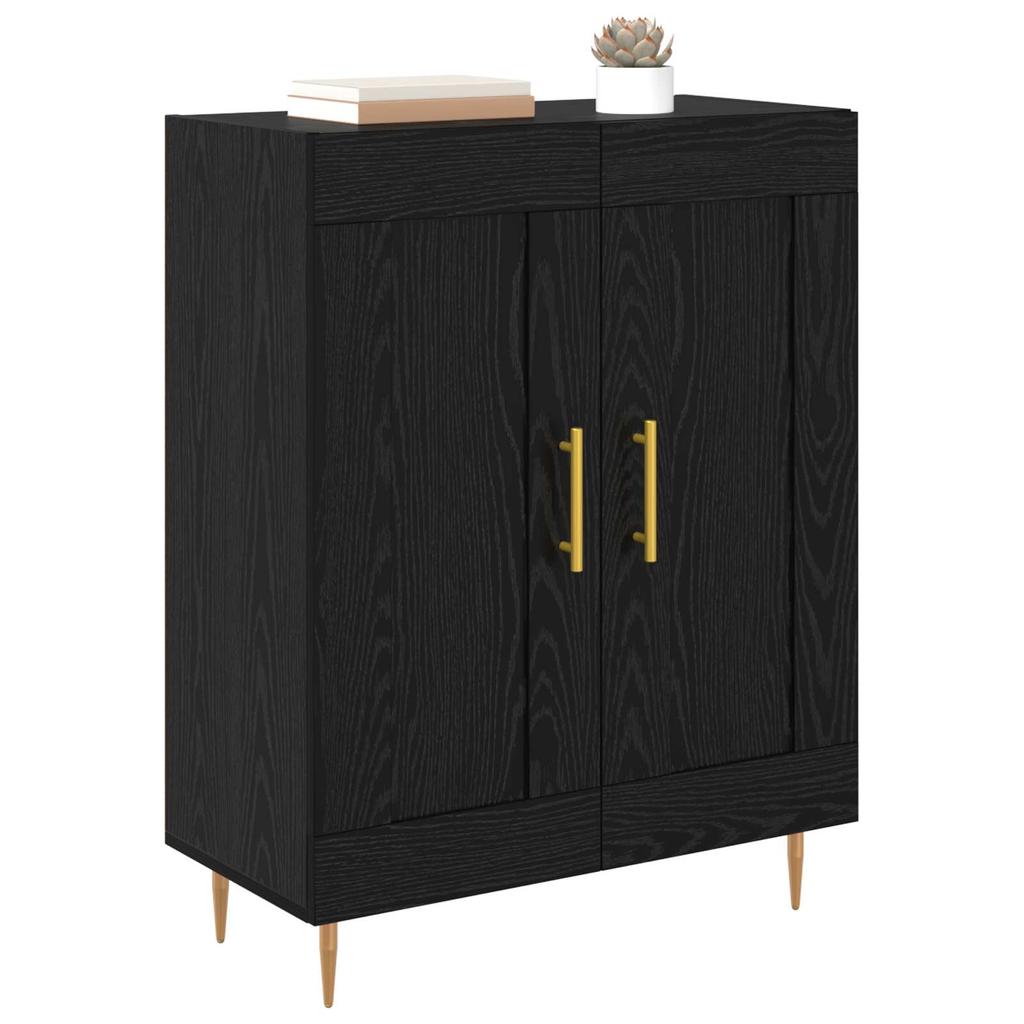 Sideboard In Black Oak Look 69.5 X 34 X 90 Cm