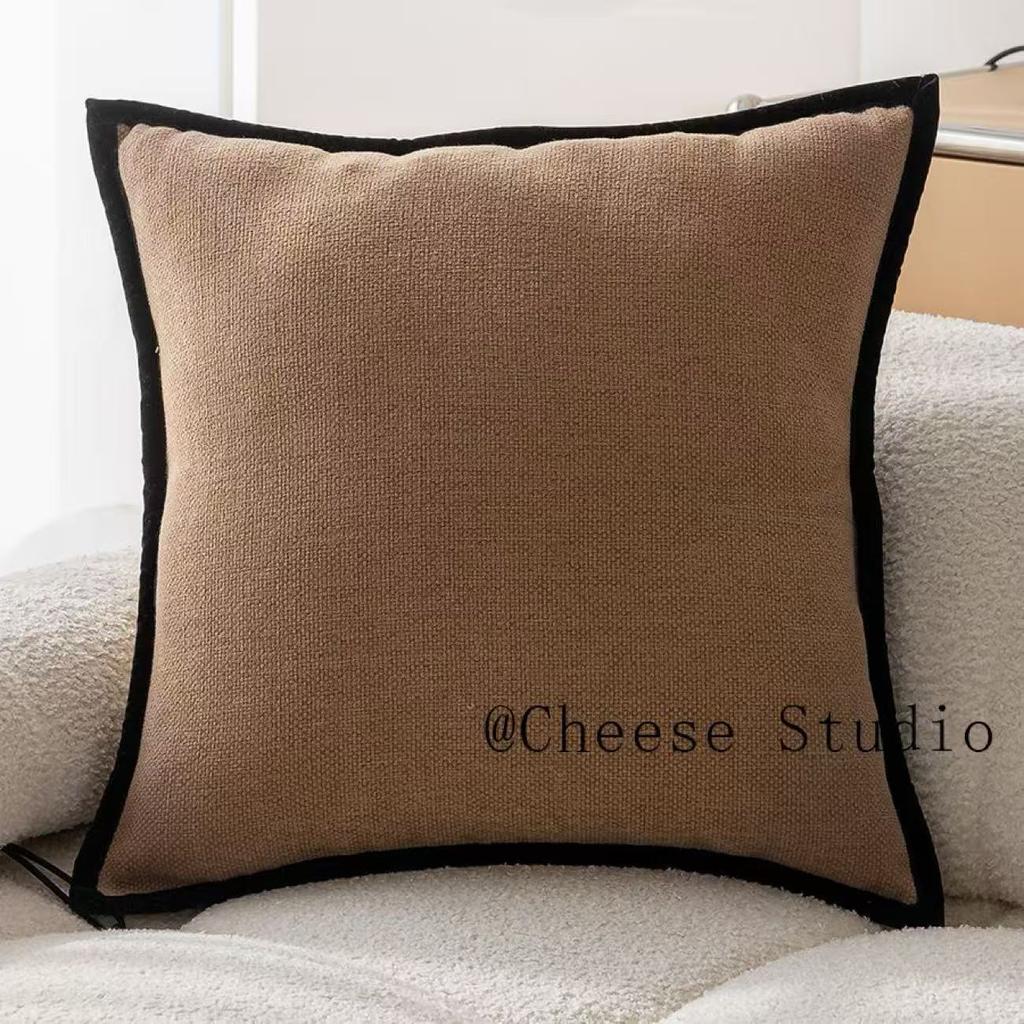 French Medieval Style Pillowcase Black Border Retro Green Cushion Cover American Style Living Room Sofa Decor Waist Pillow Cover