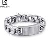 Kalen High Quality Stainless Steel Skull Men's Bracelet Inlaid Zircon Charm Cuban Chain Accessories Punk Jewelry Accessories