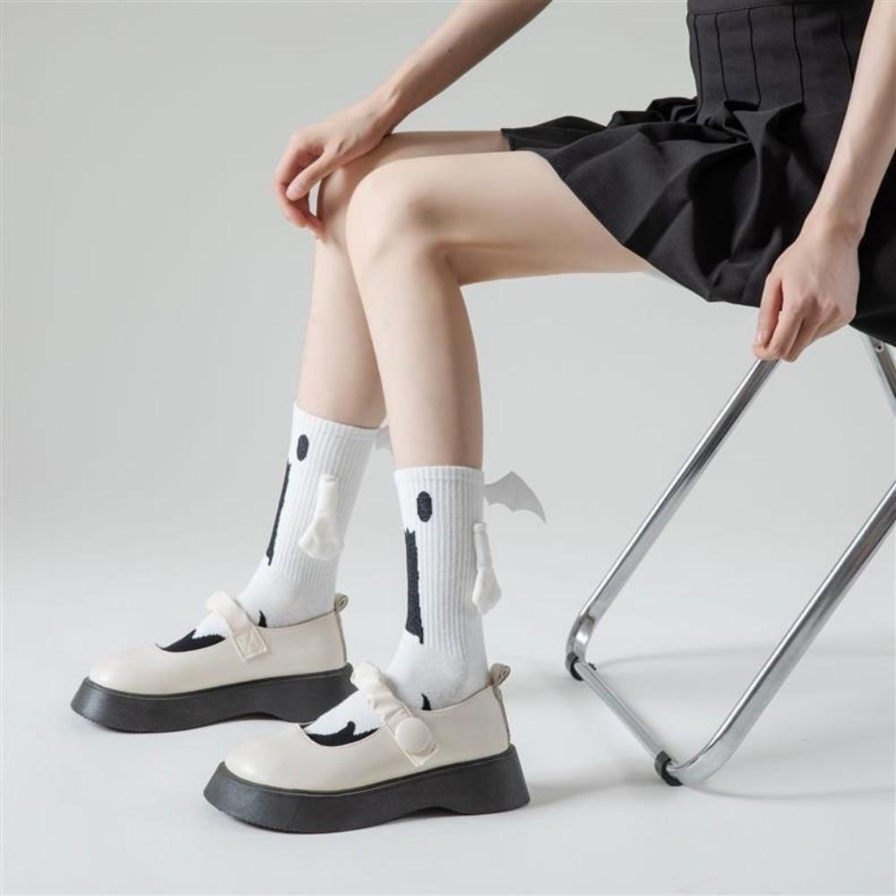 Breathable Halloween Socks Hand-holding Design Couple Socks Stretchy Magnetic Socks  Photo Prop