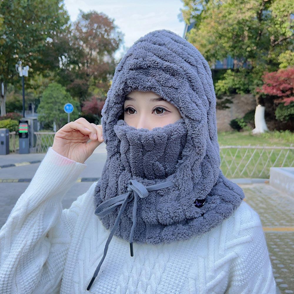Winter Warmer Ski Mask Caps Polyester Men Bonnets Warm Winter Hat for Women Man серый