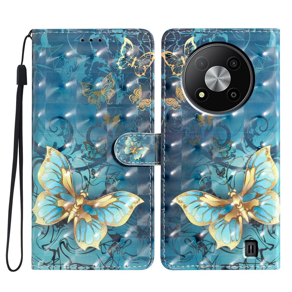3D Pattern PU Leather Phone Wallet Case for ZTE Blade A52,ZTE Blade A73 5G,ZTE Blade A73 4G
