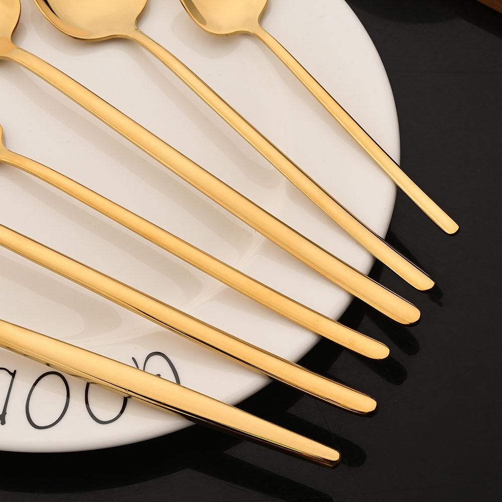 4Pcs Cutlery Set Black Gold Dinnerware Stainless Steel Silverware Knife Fork Spoon Tableware Flatware Set Kitchen Accessories