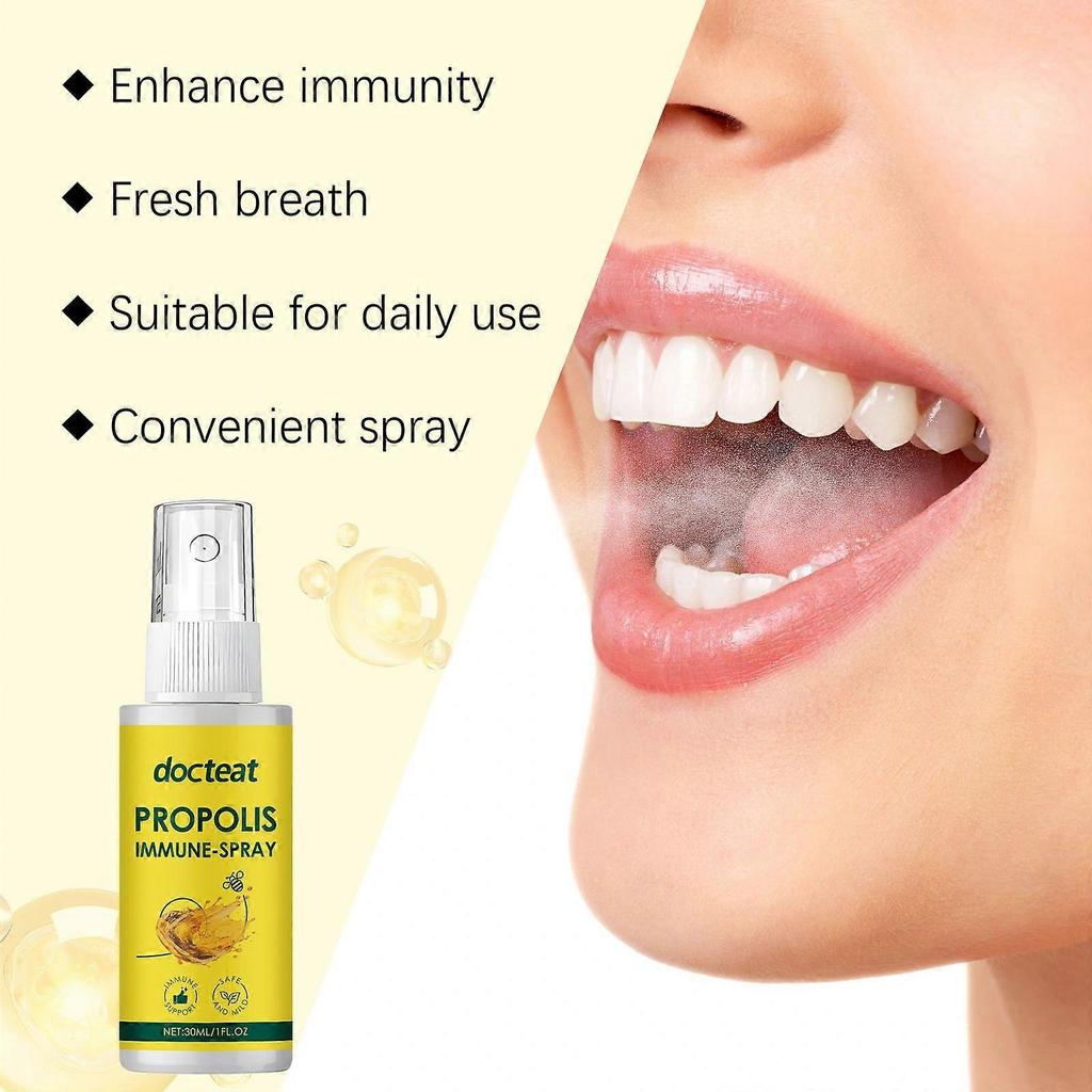 Propolis Oral Spray for Bad Breath Relief, Peppermint Freshening Spray, Sugar-Free Gum & Mouth Care