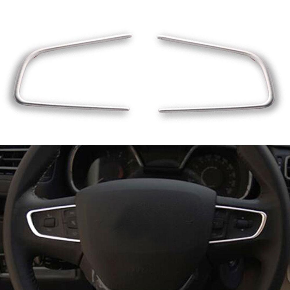 

Car Interior Steering Wheel Button Decorative Cover Trim for Peugeot 508 2011-2016 408 2014-2015 2pcs Stainless Steel серебряный