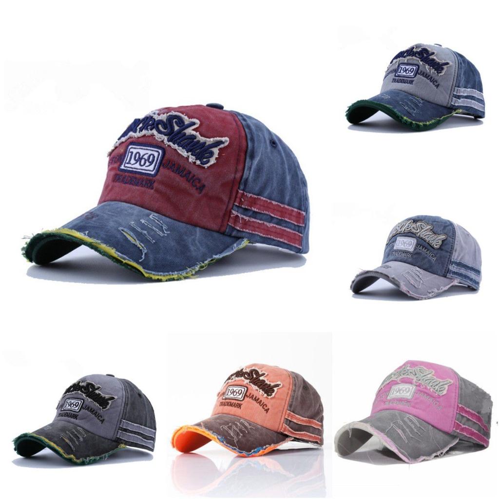 Vintage Embroidered Raw-brims Baseball Cap For Unisex