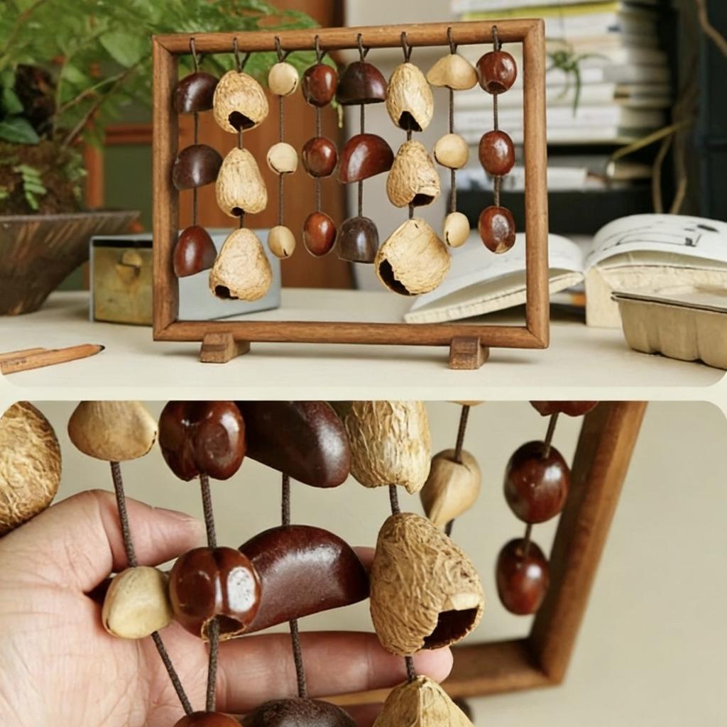 Bundle Arrangement Bell Rattle Healing Musical Instrument Fruit Wind Chimes Handmade Indonesian Water Play Sound Ornament
