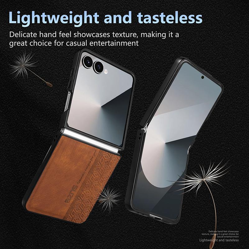 Case For Samsung Galaxy Z Flip 8 Z Flip 7 FE 6 5 4 3 Phone Case Retro Style Business Flip Cover For Samsung W25 W24 Flip Cover 5G