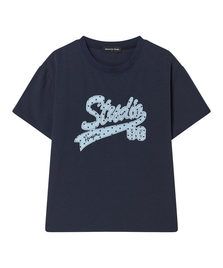AWESOME STUDIO Studio Denim Patch Short Sleeve T-Shirt