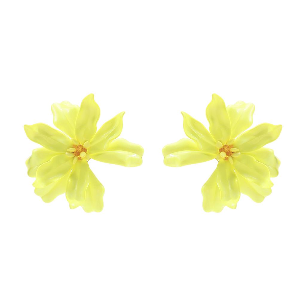 E11811 exaggerated personality fashion design earrings bohemian three-dimensional flower adjustable stud earrings female