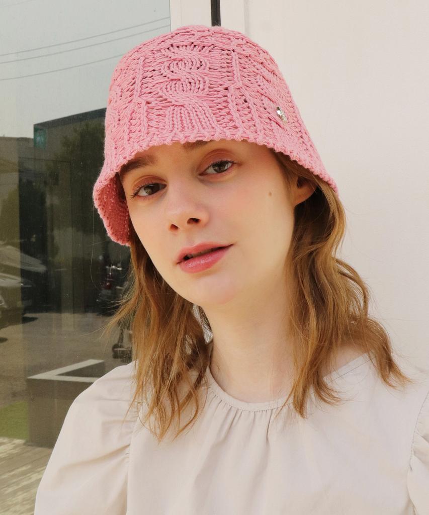 Elkebeullum July Baby Pink Bucket Hat