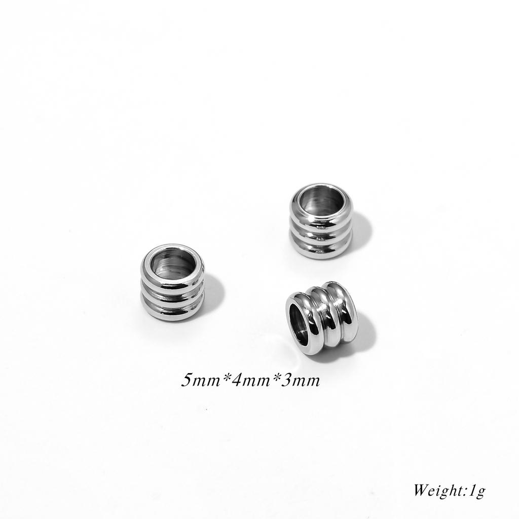 Wholesale 20pcs 2.5/3/4/5/6mm Stainless Steel Big Hole Loose Beads Spacer Beads for DIY Jewelry Making
