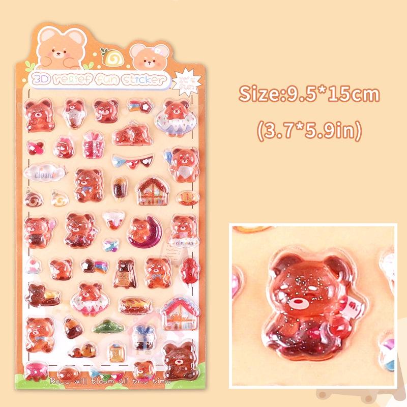 3D Cute Bonbon Drop Seal Sticker Kawaii 3D Relief Stickers Phonecase Laptop Scrapbook Stitch Sticker Party Favors Kids Gifts