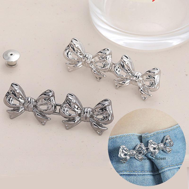 Bowknot Button Adjuster for Pants Skirts Waist Tightener Adjustable Waist Buckle for Jeans No Sewing Required Clothing Supplies
