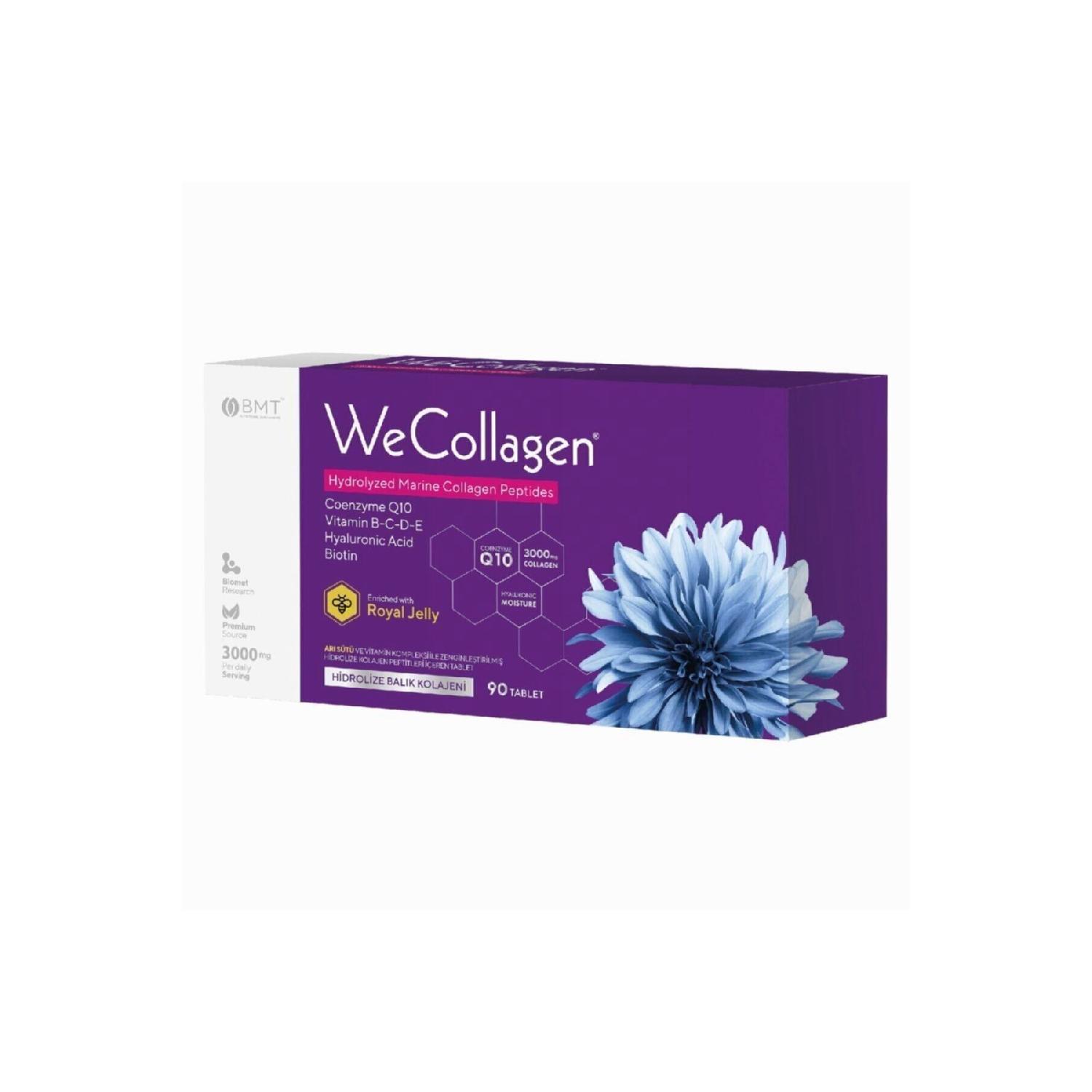 

Wecollagen 90 Tablets-3000mg Collagen Type 1-2-3 Bee Milk Biotin 100%pure And Natural Diet Supplement