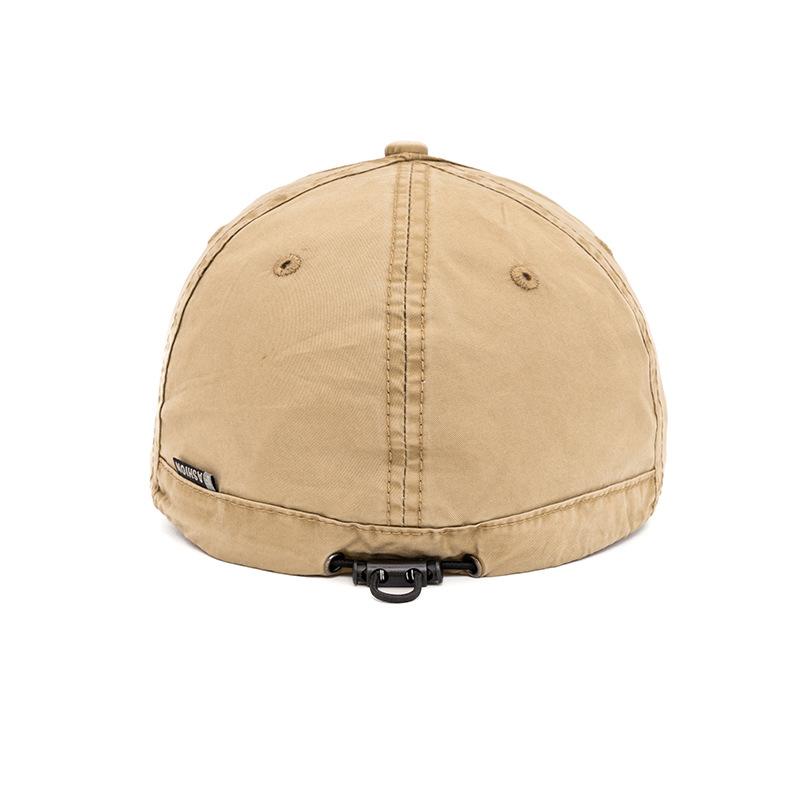 Summer Short Brim Baseball Cap Retro Solid Color Cotton Cap Men Sun Hat