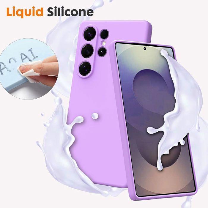 Coque pour Samsung Galaxy S25 Ultra - BOOLING - Silicone Liquide Doux Anti-Rayures Violet - 2 Verres Trempés