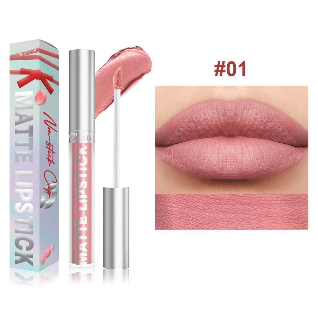 Non-stick Cup Matte Color-fixed Lip Glaze Velvet Matte Surface Not Easy To Decolorize Liquid Lipstick Sexy Long-lasting Color Waterproof Lip Gloss