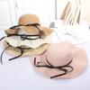 Spring And Summer Women's Hat Sunscreen Beach Fisherman's Straw Hat, Large Brim, Bamboo Hat, Bowtie, Fashion Outdoor H31