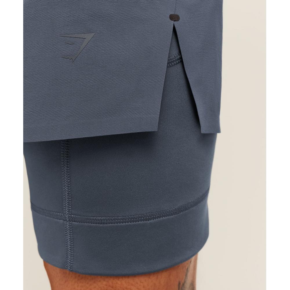 Gymshark RunnIng Elite 2 In 1 5  Shorts Titanium Blue A1c9z Ucmq