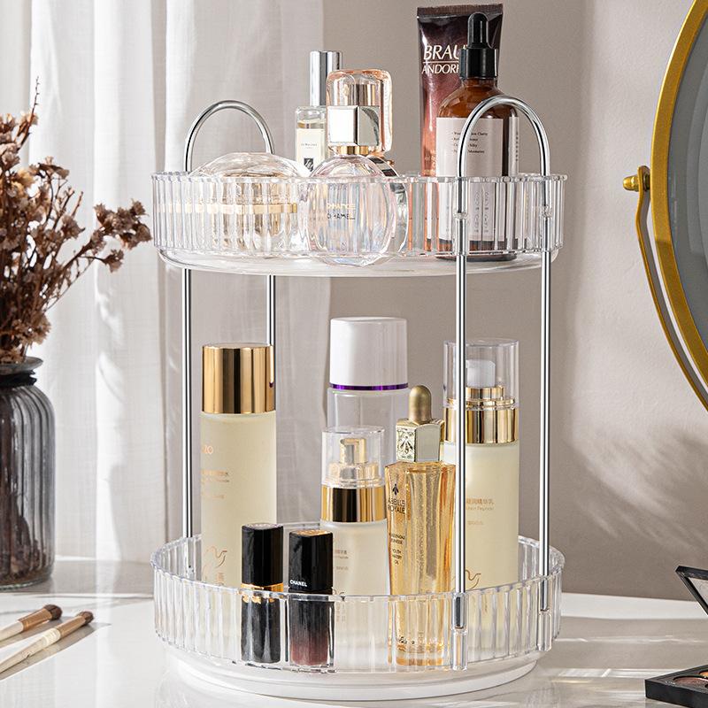 Scaffale Organizer Rotante per Piano Bagno Portaoggetti per Profumi Trucco Scaffale Rotante a 360° Portaoggetti per Cosmetici da Toeletta Scaffali
