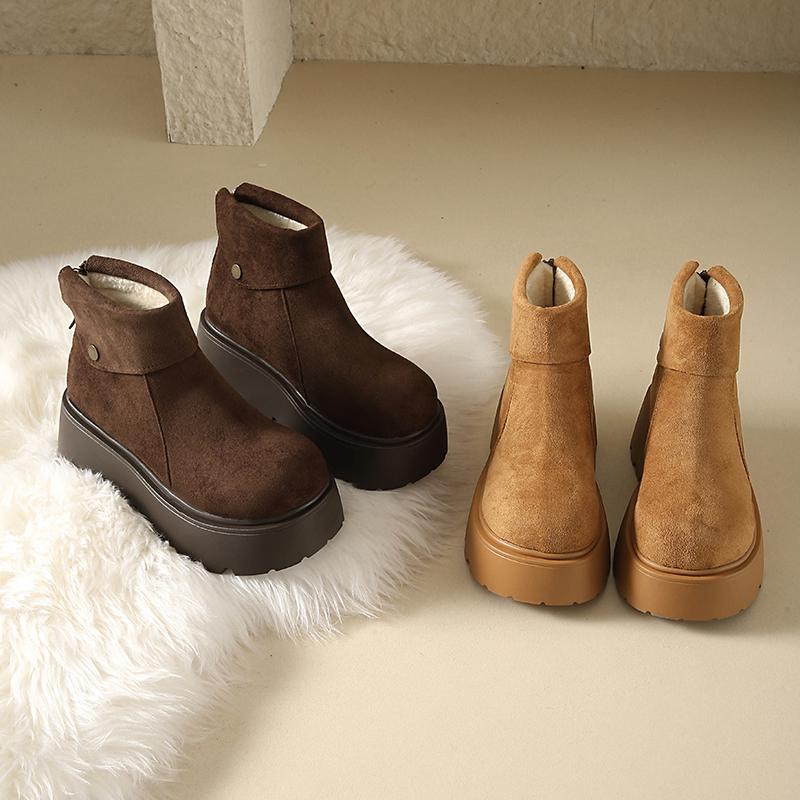 TUINANLE Newest Women Winter Snow Boots Slip on Short Boots Comfort Ankle Boots Faux Fur Lining Plush Boots