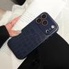 Personalized Custom Name Phone Case For iPhone 17 16 15 14 13 Pro Max 17 Air Crocodile Pattern Faux Leather 3D Hot Engraved Case