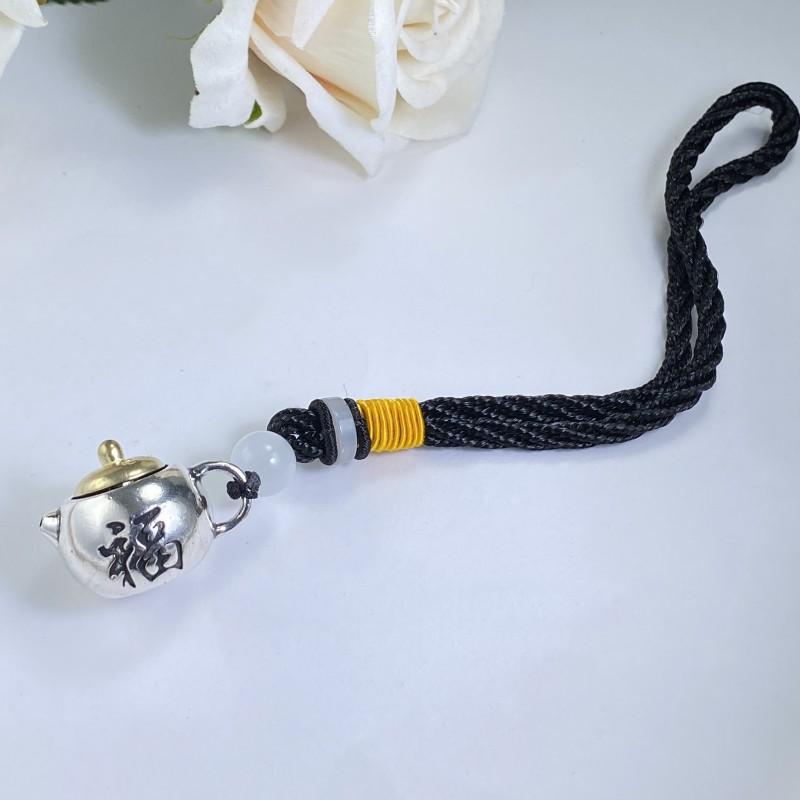 

Лянси Ожерелье-чайник в ретро-стиле с иероглифом Фу: Креативный аксессуар ручной работы для мужчин и женщин