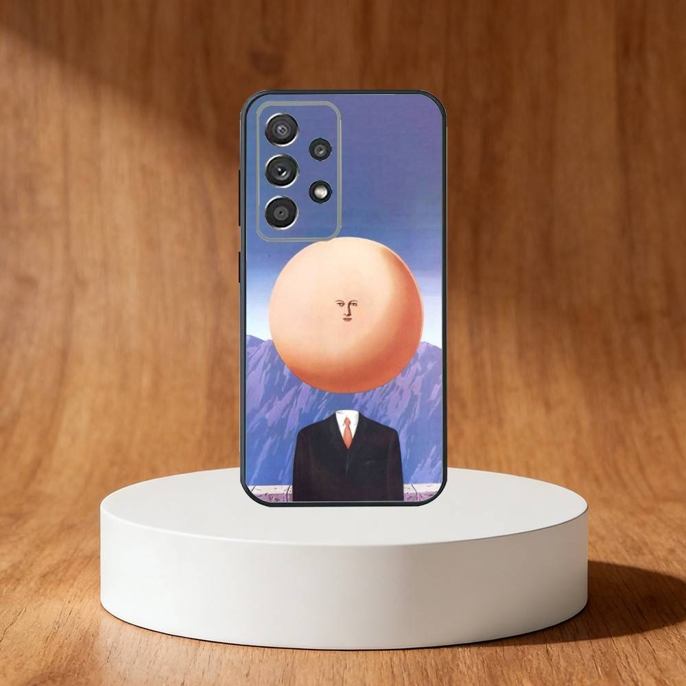 Custodia per Telefono Estetica Artistica Rene Magritte Per Samsung S25,S24,S21,S22,S23,S30,Ultra,S20,Plus,Fe,Note,10,9,5G Copertina Nera