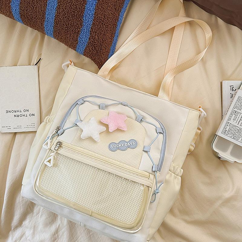Large capacity Girl Messenger Bag Korean Joker Junior High School Students' Class Tutoring Handbag Leisure Joker Shoulder Bag.