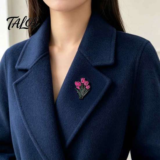 Durable Metal Brooch Enamel Floral Pin for Women, Daffodil Hyacinth Tulip Daily Wear Jewelry Lapel Pin, Decorative Badge Clothing Bags Scarves