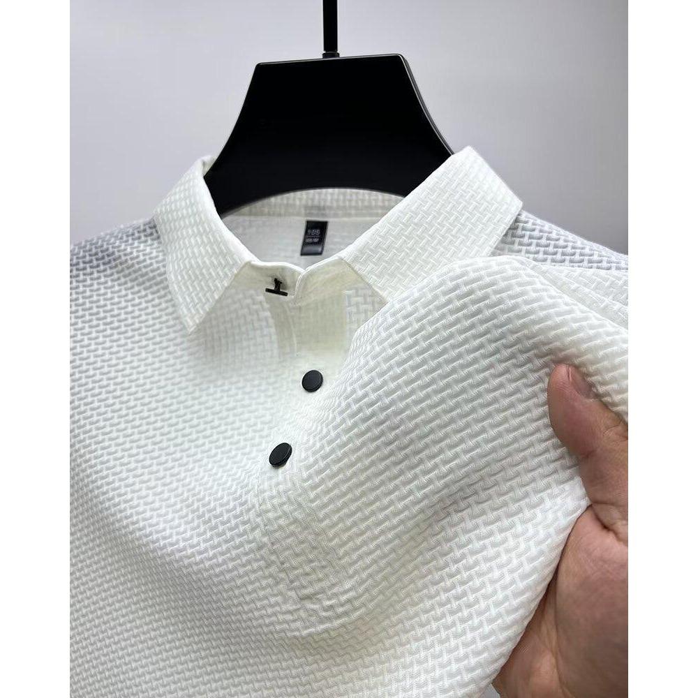 Easy Business Men's Freemason Logo Print Shirt - Short-Sleeved for Casual Work and Gatherings