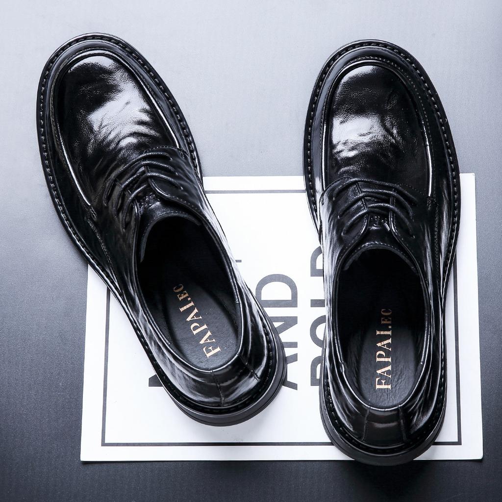 2025 New First-layer Cowhide Business Commuter Shoes Derby Shoes Men's Leather Shoes British Style Round Head Men's Trend Versatile