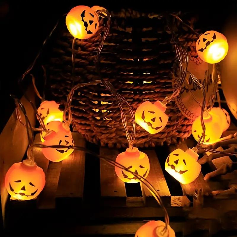 1PC 10/20 LED Halloween Mini Pumpkin String Lights Battery Operated Decorative Lights For Home Indoor Bedroom Party Decoration