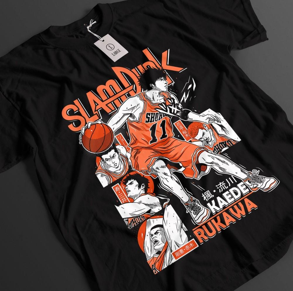 

Slam Dunk Shirt Sakuragi Tshirt Rukawa T-Shirt Akagi Top Basketball Anime Tee 2XL