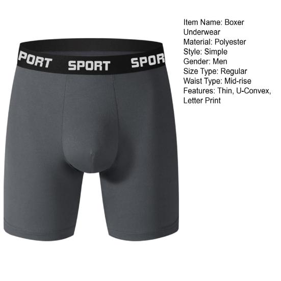 Pánské boxerky Slim Fit Patchwork Barva Potisk písmen Šortky Slipy Elastický design se středním pasem Hladké linie U-konvexní kalhotky