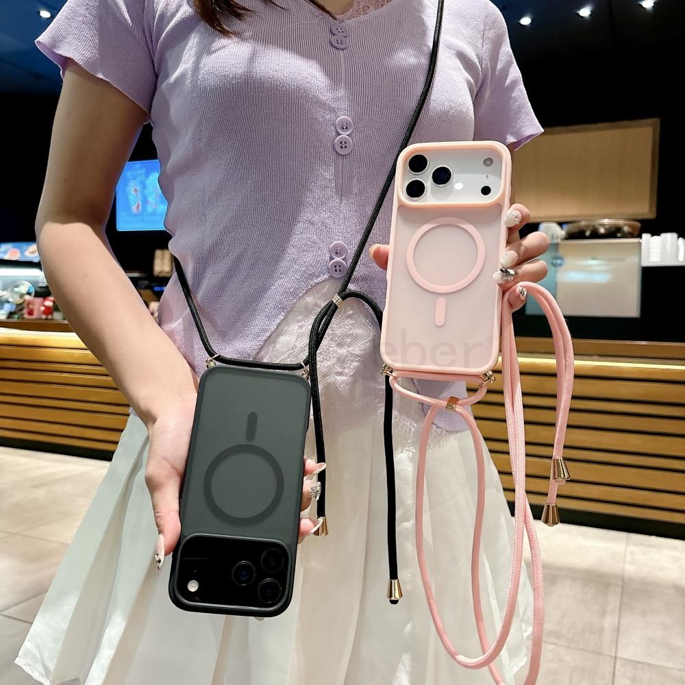 Λουράκι Lanyard Χιαστί Ματ Μαγνητικό Για Θήκη Magsafe Για iPhone 17 Pro Max 16 15 14 Plus 13 12 11 XR Κάλυμμα Ασύρματης Φόρτισης