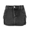 Denim Skirt Women's Summer Vintage Stretchy Tight Workwear Pockets Hip Skirt