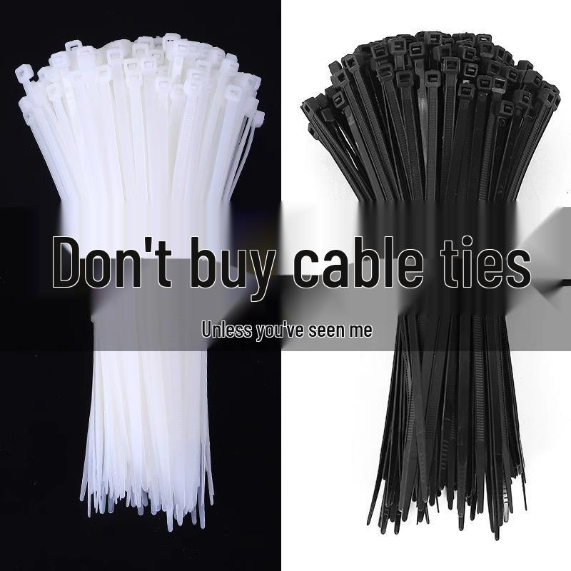 

Nylon Self-Locking Cable Ties - Black Zip Straps 2.5*150 mm White; 100 pcs