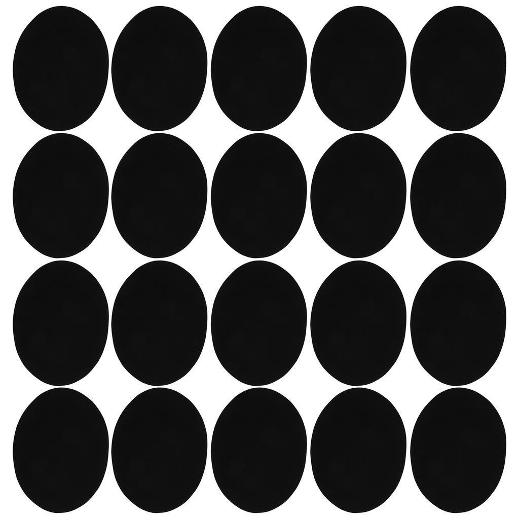 10 Pairs Iron Patches Flocking Adhesive Oval Sleeve Elbow Knee Cloth Repair DIY Decoration10 Pairs of Black