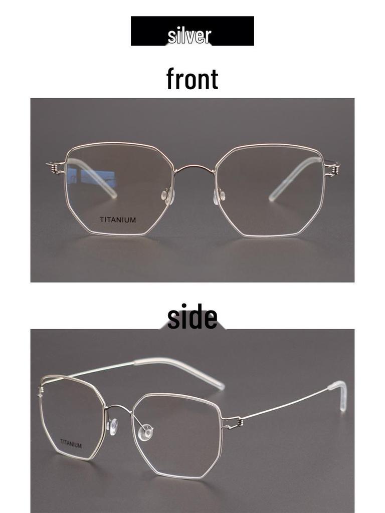 Linde Ultra-Light Esben Irregular Polygonal Anti-Blue Light Myopia Glasses Frame