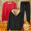 Lamb Fleece Sports Suit Men's Winter Loose Large Size Plus Velvet Thick Warm Hooded Sweater with Casual Trousers