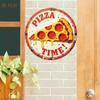 Vintage Retro Pizza Lover 8 Inch Round Tin Sign Pepperoni Cheese Slice Metal Wall Art Kitchen Restaurant Man Cave Decor