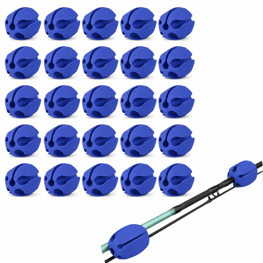 30PCS Silicone Fishing Rod Clip 47*37mm Fishing Rod Ties Fishing Rod Holder Ball Travel Fishing