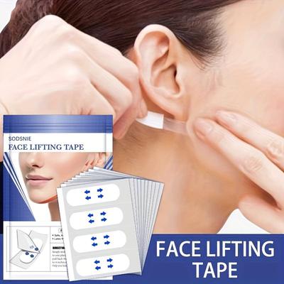 Face Lifting Tape for Eyes, Double Chin & Neck - Instant Light Beige Tightening, Waterproof Transparent Facial Shaping Patches
