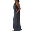 Women's Fashion Casual Loose Pocket V-Neck Colour Jumpsuit