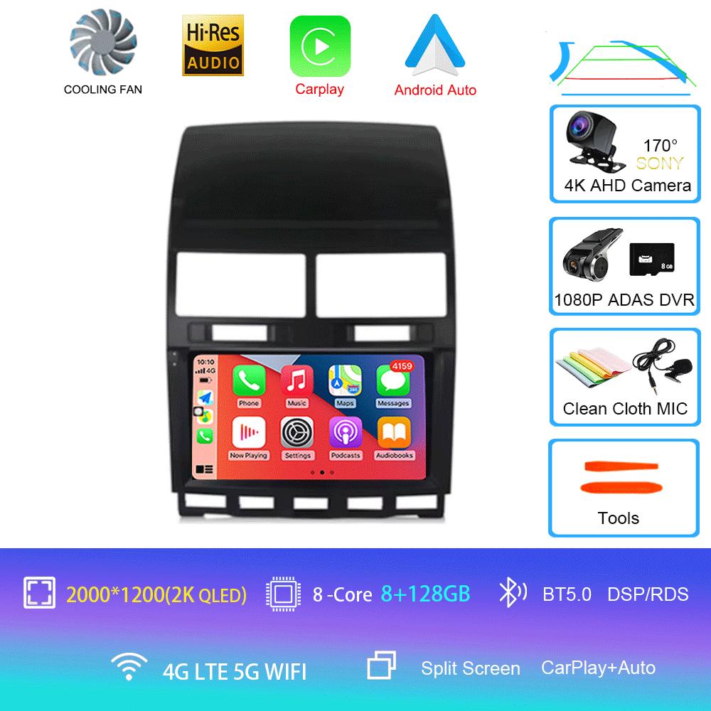 Car Radio Android 14 Carplay Auto For Volkswagen Touareg GP 2002 - 2010 Navigation GPS Multimedia Player Stereo Video wifi+4G BT
