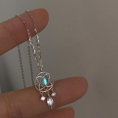 Quaste Mondstein Charm Halskette für Frauen kreative Anhänger elegante Party Halsketten Schmuck