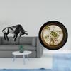 Modern Resin Bull Figurine And European Antique Embossed Photo Frame Ornate Wall Hanging Display for