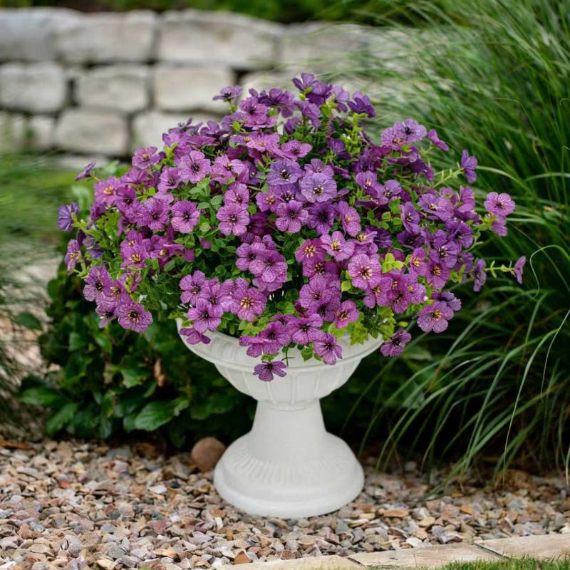 2Pcs Artificial Violet Flowers Faux Silk Bouquets Realistic Fake Plants for Living Room Home Wedding Event Table Decor